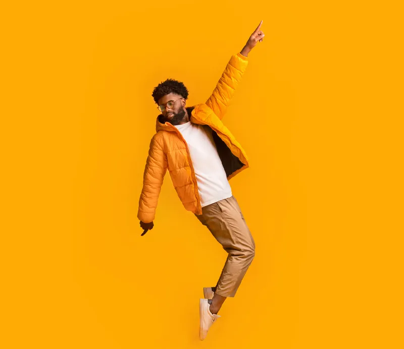 a man wearing a winter jacket from Ignition Marketing