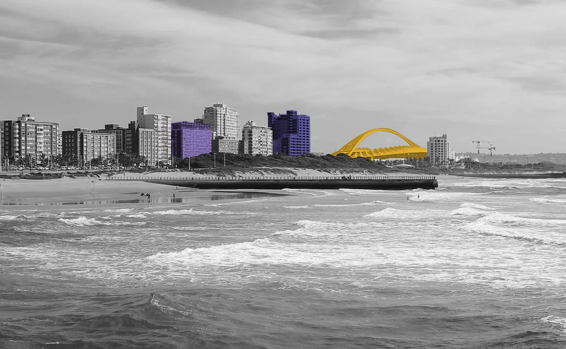 View of Durban cityscape on a cloudy day - ideal for corporate gifting and branding in Durban