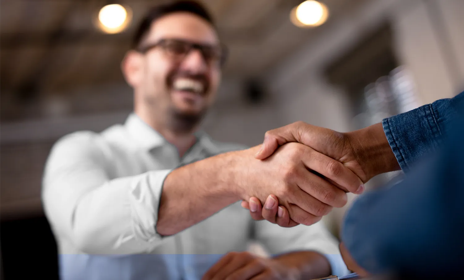 Two businessmen fostering a strong working relationship